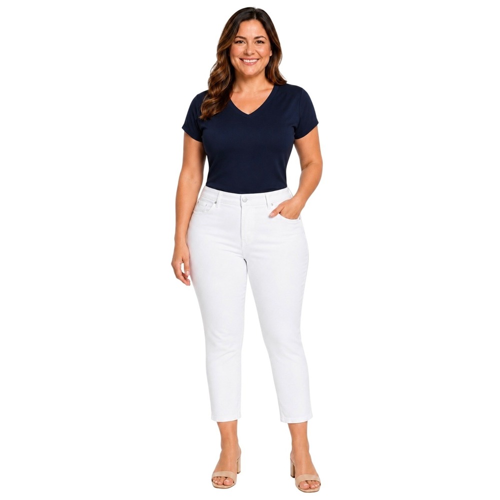 NWT Democracy Ab solution Ankle Skimmer White Jeans 18W WZS11760W Plus Size